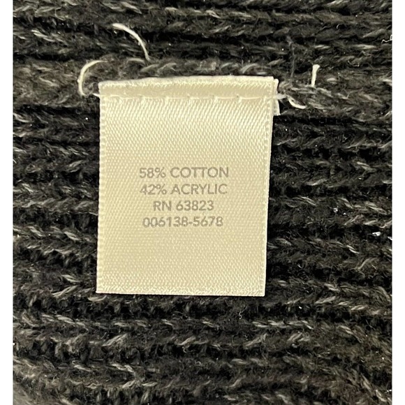 Christopher & Banks Long Sleeve V-Neck Knit Sweater Womens Size Large Black Gray - Picture 4 of 14